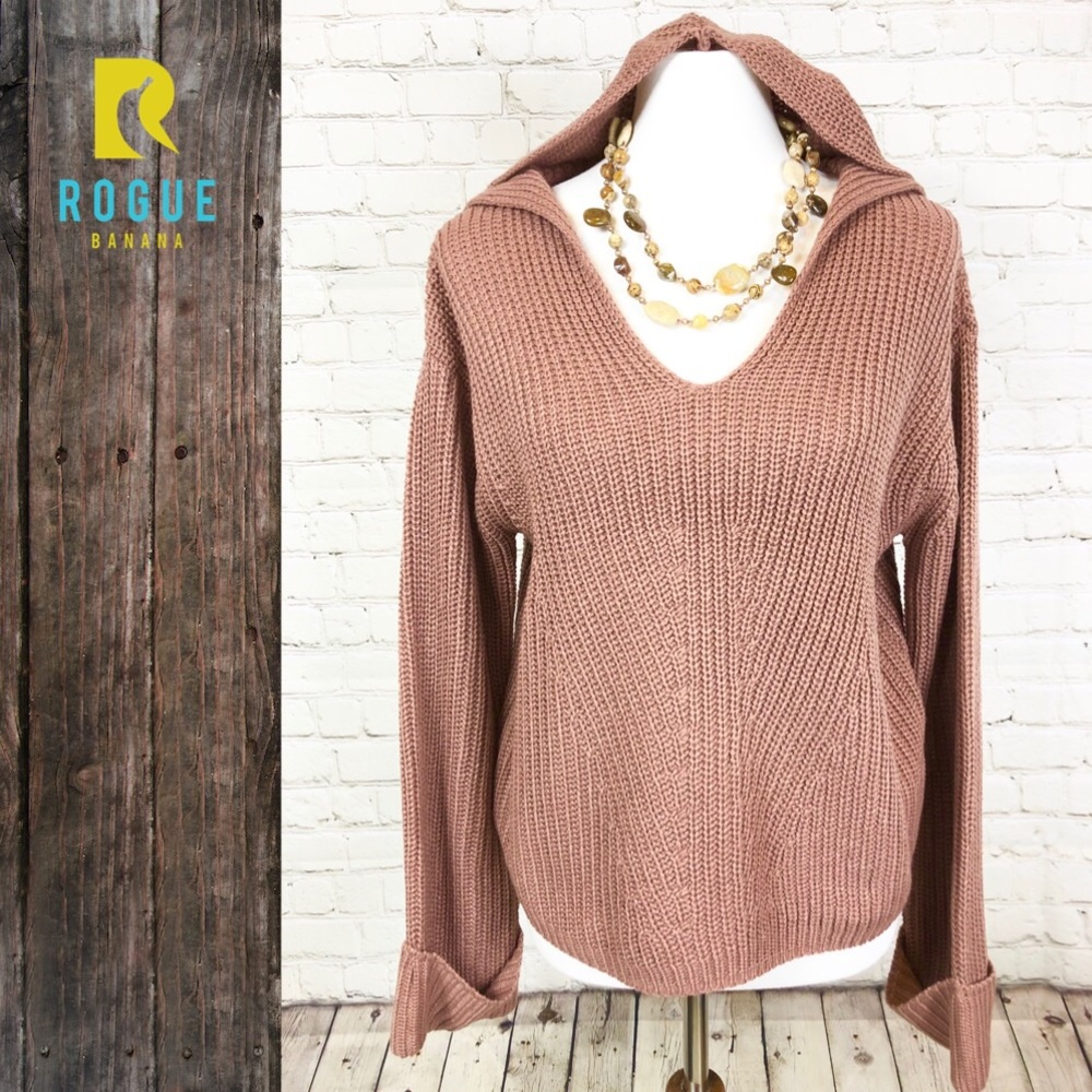 🆕🌙NWT Moon&Madison Hooded Dusty Rose Sweater🌙